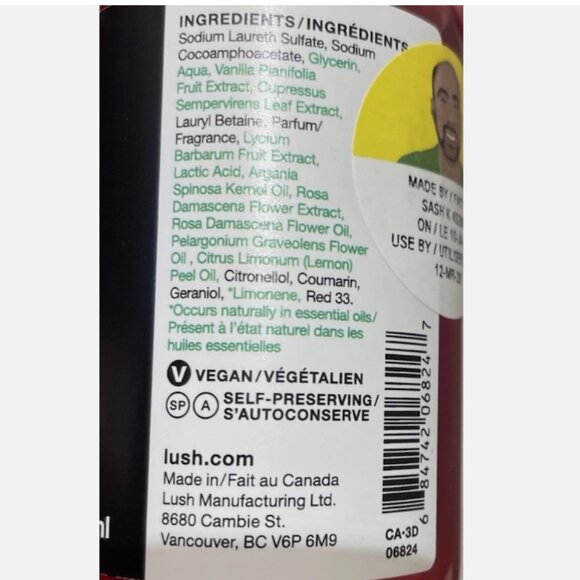 Lush Rose Jam SHOWER GEL GEL DOUCHE Vegan Body Soap Limited Edition - Picture 4 of 5